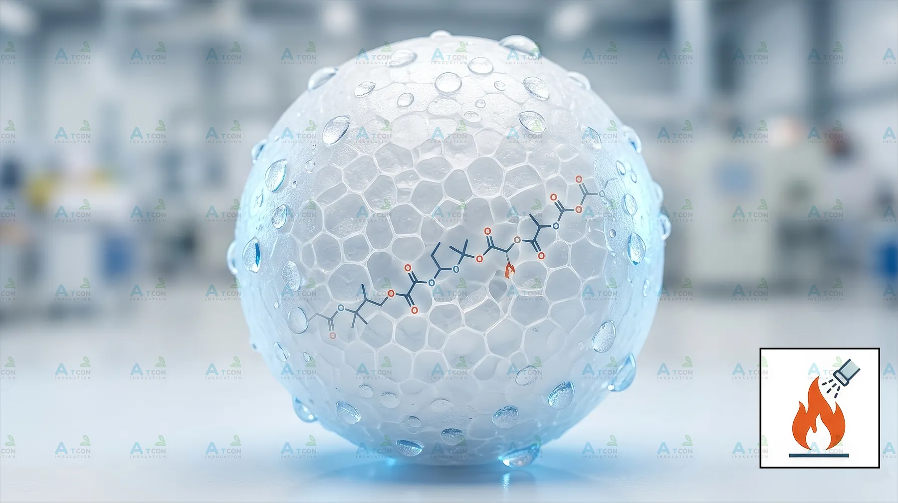 ความลับระดับโมเลกุล: สารหน่วงไฟ (Flame Retardant) ที่ถูกผสมลงใน EPS Foam เกรด F ของ A.T. Foam