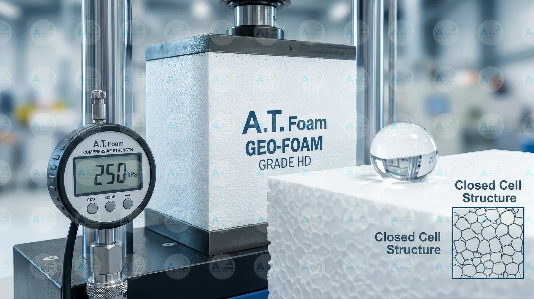 คุณสมบัติไม่อมน้ำ (High Water Repellency) ของ Geo-Foam เพื่อความคงทนระยะยาว