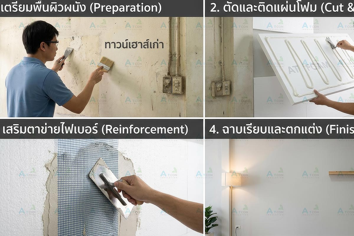 ขั้นตอนง่ายๆ 4 ขั้นตอนในการกรุผนัง EPS Foam สำหรับรีโนเวททาวน์เฮาส์เก่า